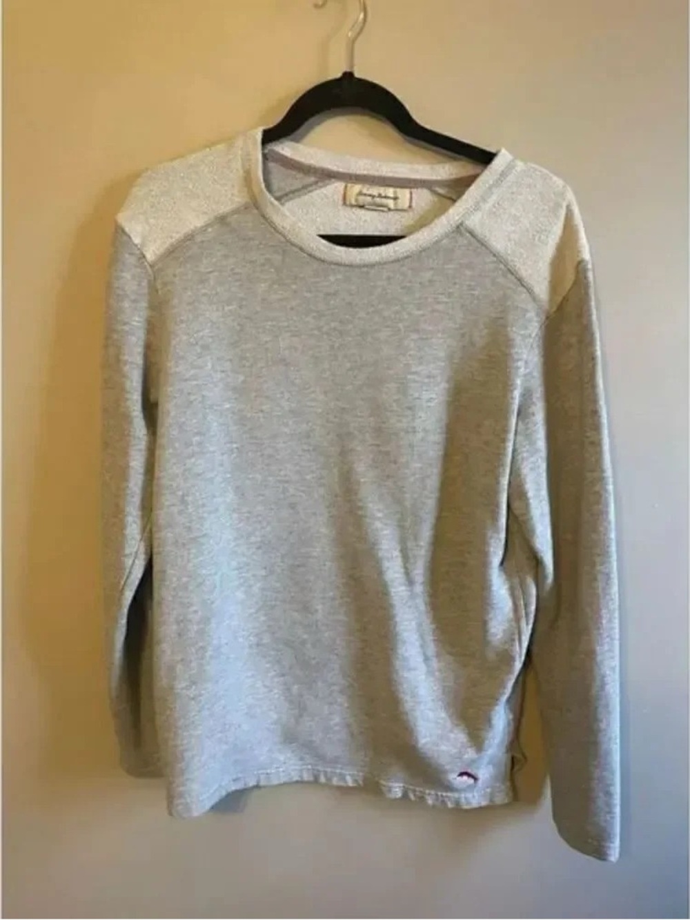 Tommy Bahama Men's Crewneck Sweater in Light Gray and Cream